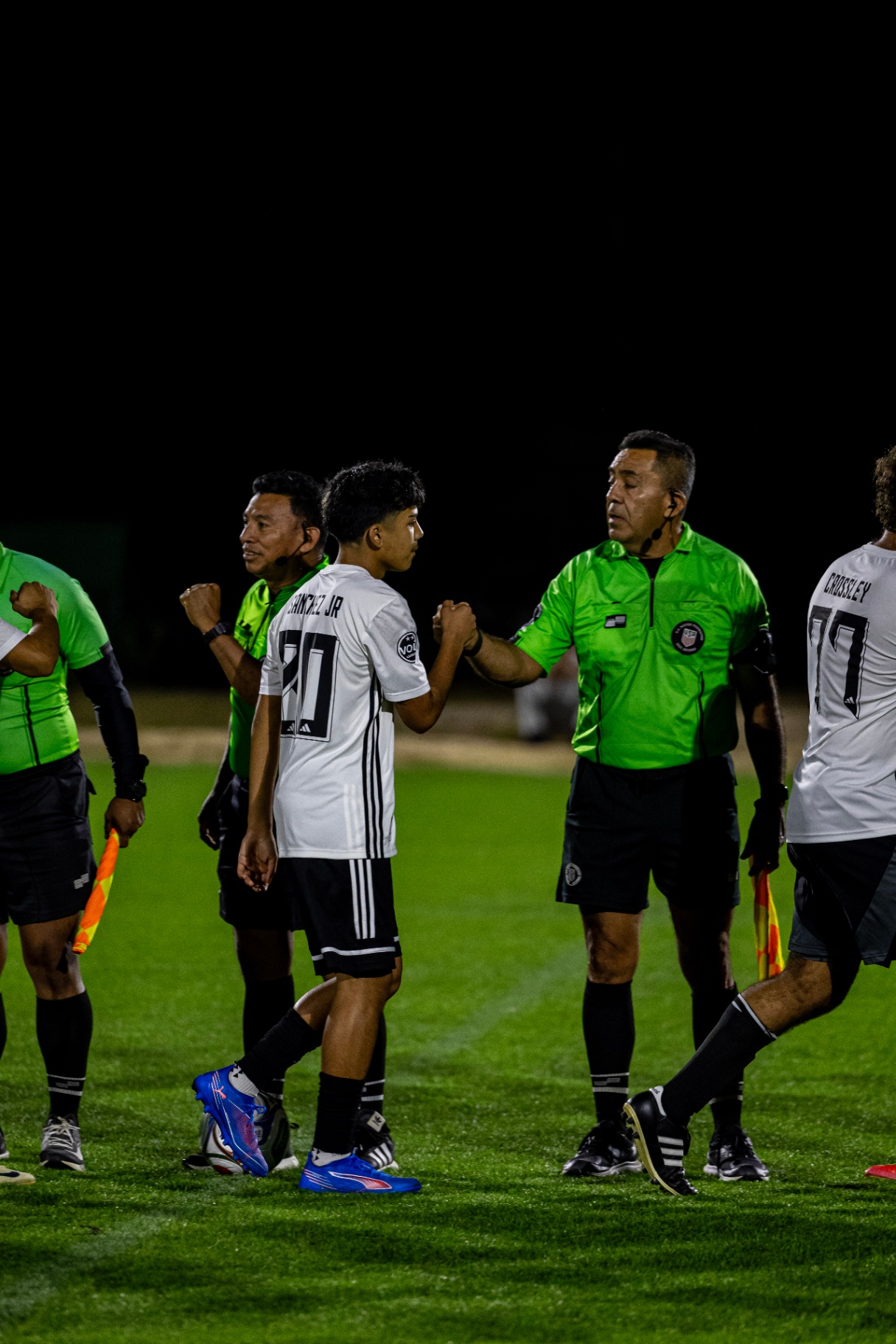Post-match handshakes at Volt League
