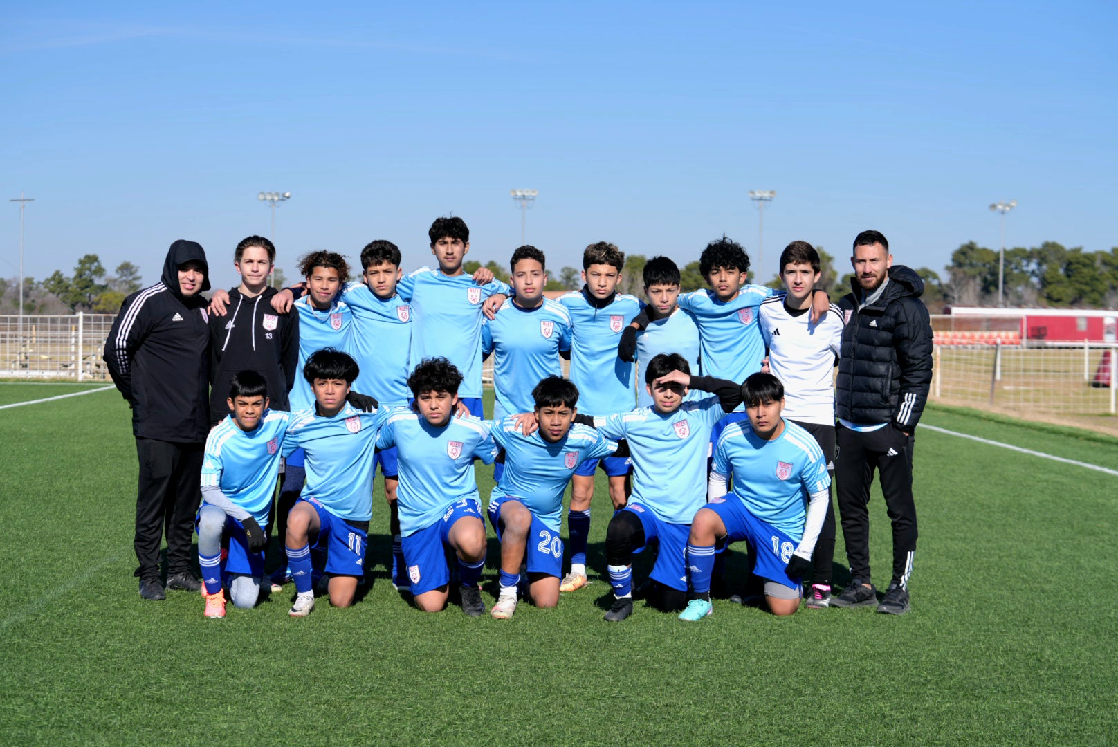 MAFC squad photo in blue kit