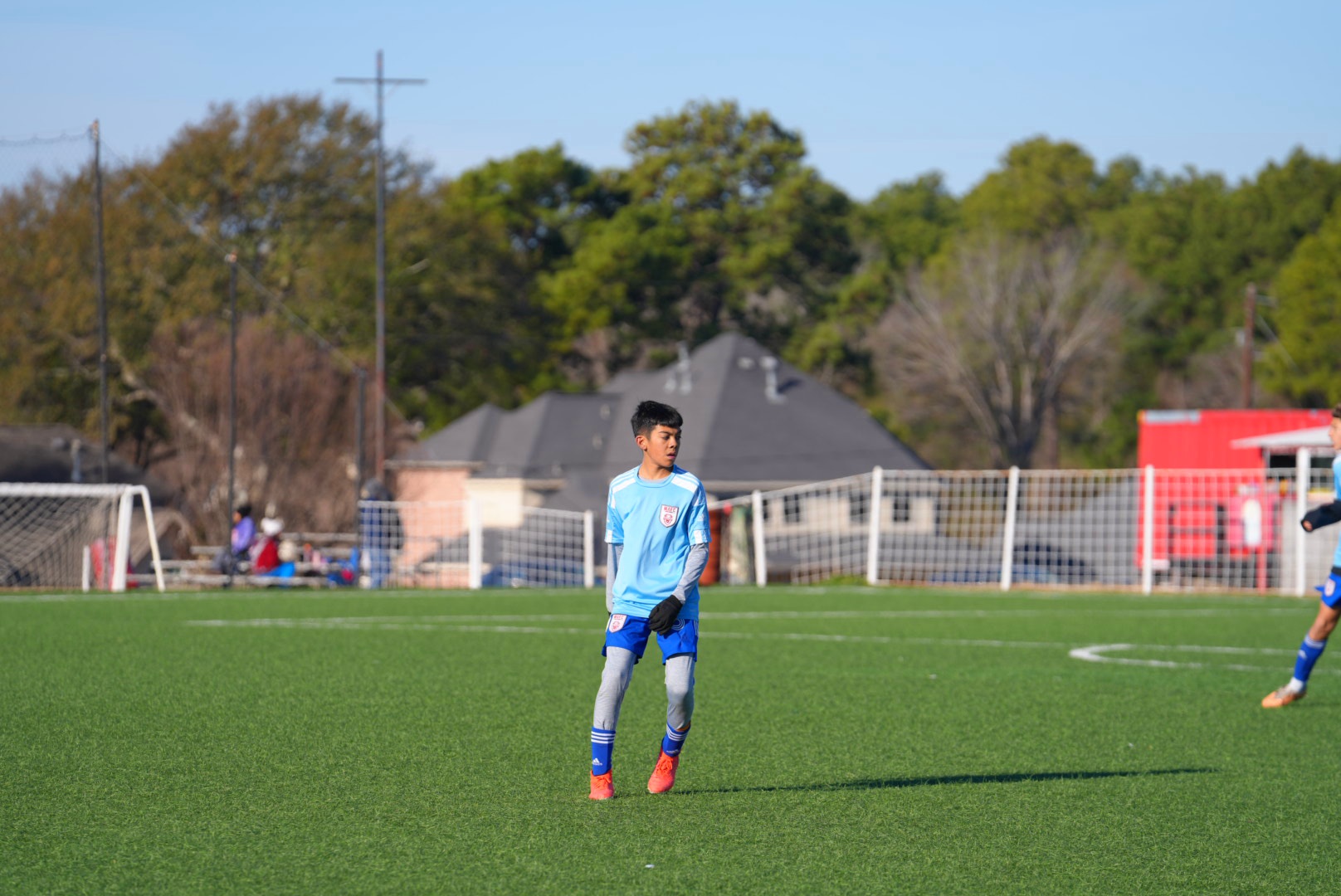 Eric warming up before the match