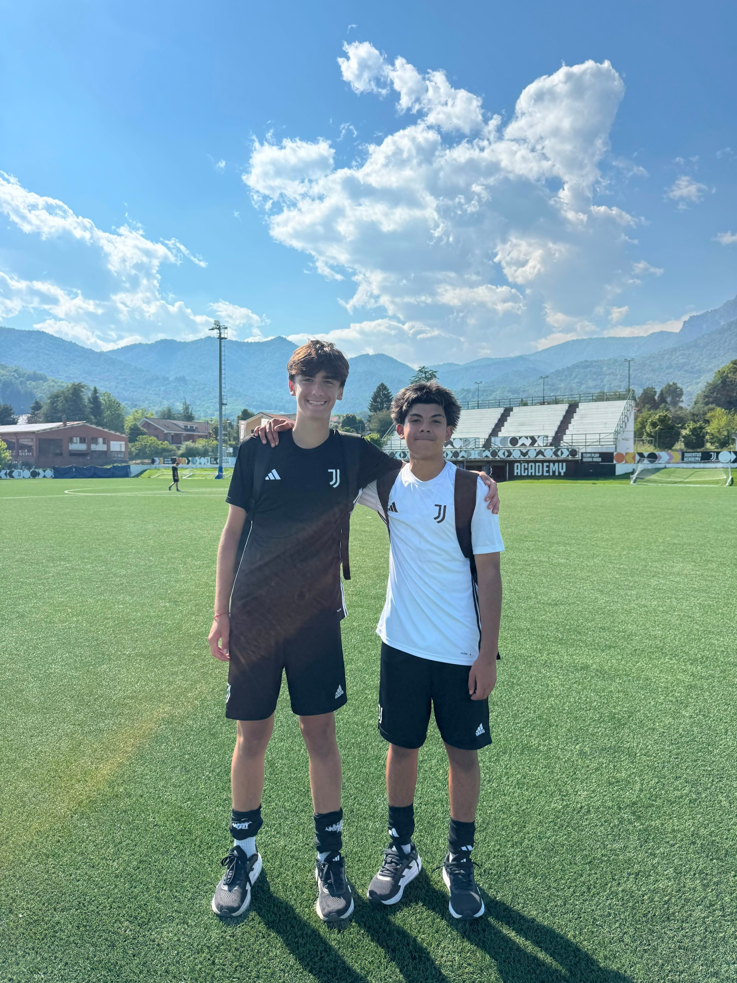 At the Juventus Academy with a teammate